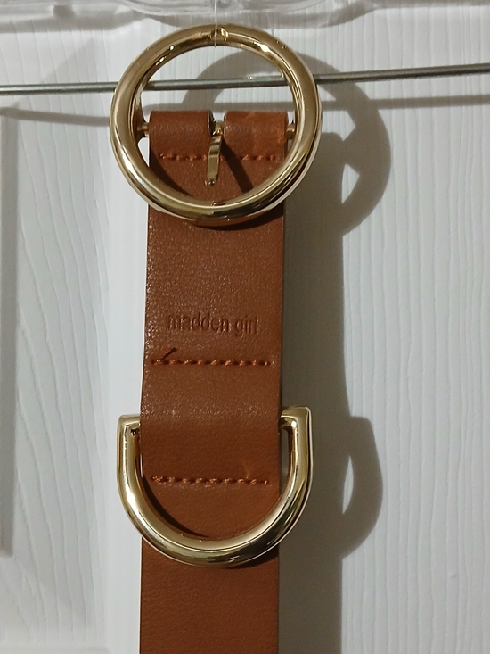 Madden Girl Accessories - Madden Girl Brown Leather Belt with Gold Rings